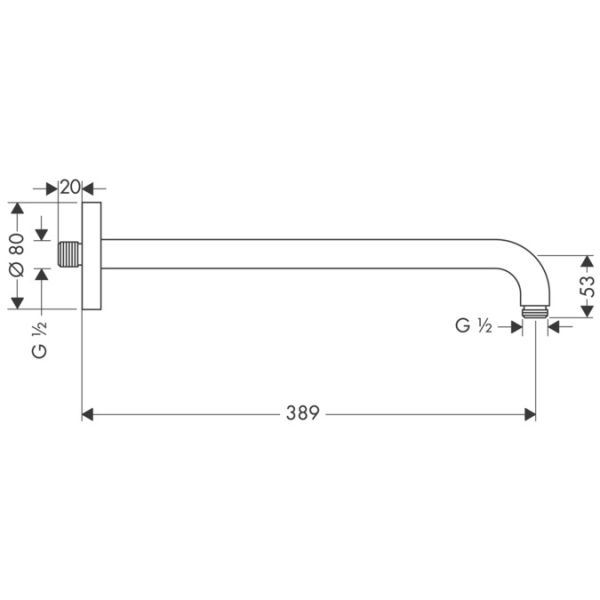 Кронштейн для верхнего душа Hansgrohe 27413000