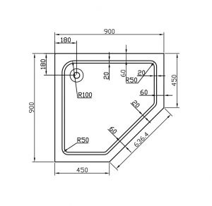 Душевой поддон Vincea VST-2AP-9090 90 x 90 см