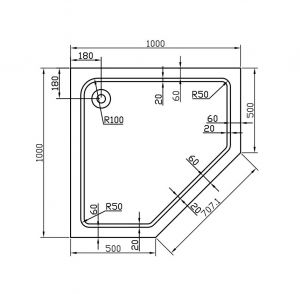 Душевой поддон Vincea VST-2AP-1010 100 x 100 см