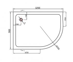 Душевой поддон Vincea VST-2AJ-1290L 120 x 90 см