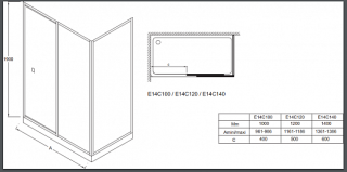 Душевая дверь для ванны  Jacob Delafon  Serenity E14C120-GA 120см