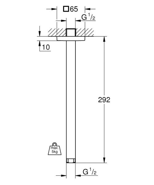 Душевой кронштейн потолочный Grohe Rainshower neutral 27484000 хром