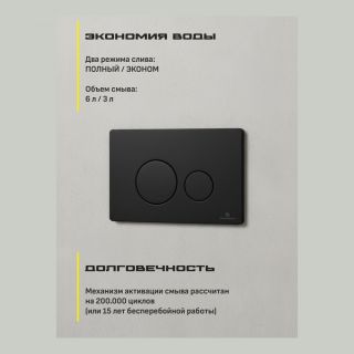 Кнопка смыва Grocenberg KM3090BL чёрный матовый