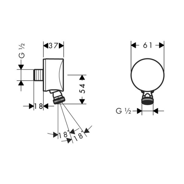 Шланговое подключение Hansgrohe Fixfit S 27506000