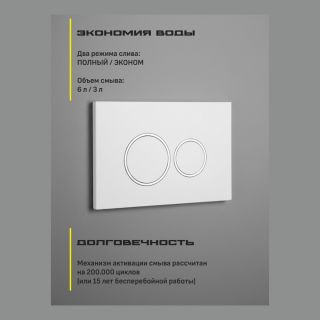 Кнопка смыва Grocenberg KP3090W белый