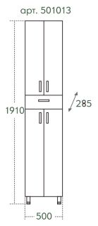 Пенал СанТа Стандарт 501013 50см белый Пенал СанТа Стандарт 501013 50см белый
