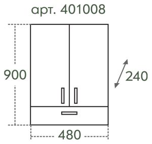 Шкаф СанТа Стандарт 401008 48см белый