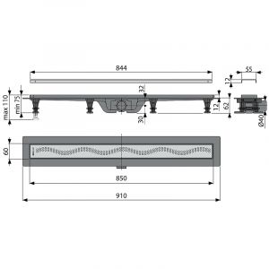 Душевой лоток Koller Pool G8-850 с решеткой
