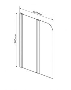 Шторка на ванну Vincea VSB-12114CH-R 114 x 140 см