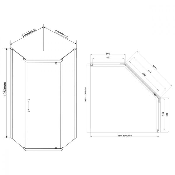 Душевой уголок Vincea Stresa VSP-1S100CH 100x100 см