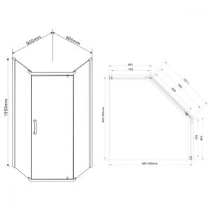 Душевой уголок Vincea Stresa VSP-1S900CH 90x90 см