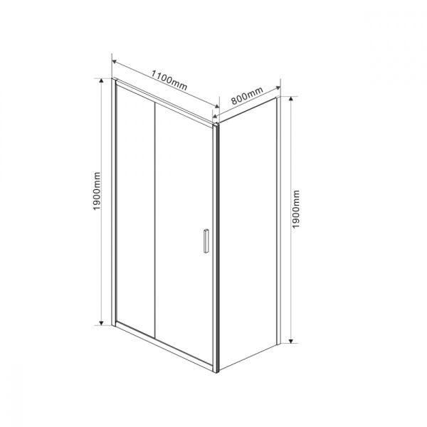 Душевой уголок Vincea Garda VSR-1G8011CH 110x80 см