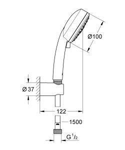 Лейка для душа Grohe New Tempesta Cosmopolitan 27588003 хром