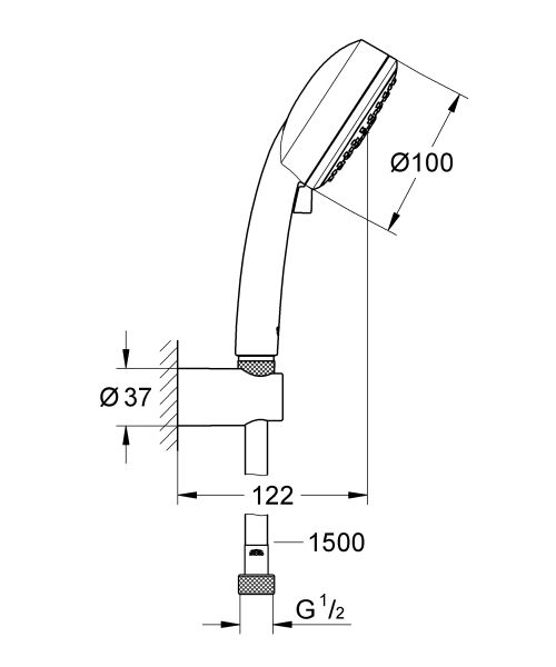 Лейка для душа Grohe New Tempesta Cosmopolitan 27588003 хром