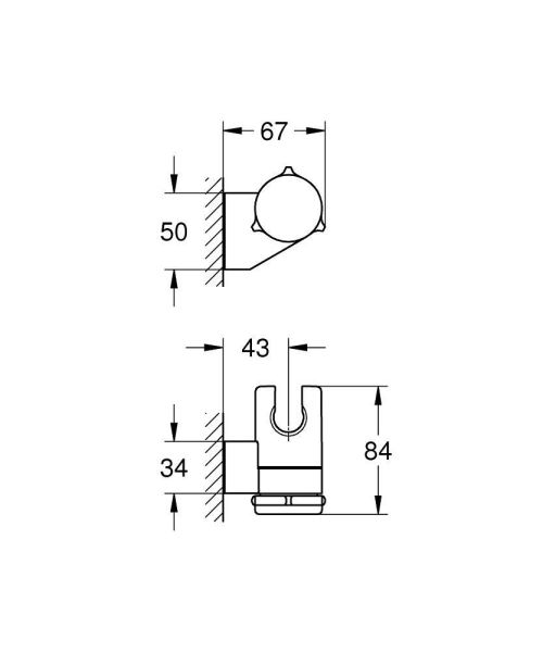 Держатель ручного душа Grohe Tempesta New 27595000 поворотный Держатель ручного душа Grohe Tempesta New 27595000 поворотный