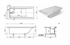 Ванна из литьевого мрамора Эстет Delta 170А silk ФР-00014388 170x70см белый матовый