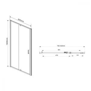 Душевой уголок Vincea Intra VSR-1I901080CH 90/100 x 80 см