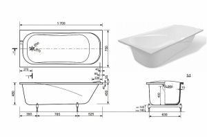 Ванна из литьевого мрамора Эстет Alfa silk ФР-00014392 170x75см белый матовый