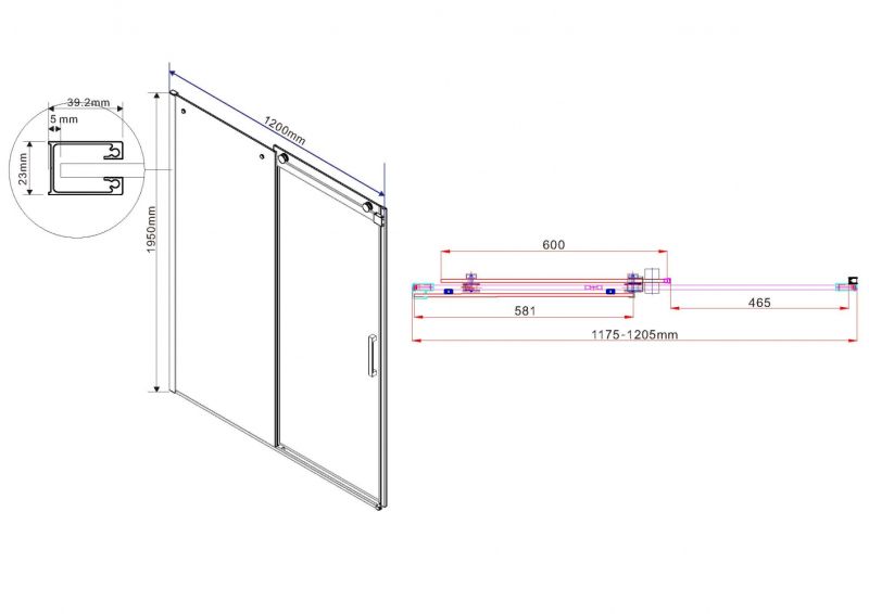 Душевой уголок Vincea Como VSR-1C9012CLB 120x90 см