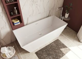 Ванна из литьевого мрамора Эстет Manhattan silk ФР-00014435 175x77см белый матовый Ванна из литьевого мрамора Эстет Manhattan silk ФР-00014435 175x77см белый матовый