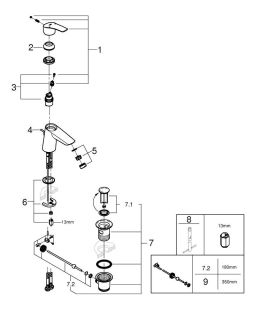 Смеситель для раковины Grohe Eurosmart 23965003 хром