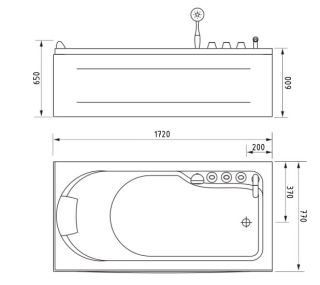 Акриловая ванна Gemy G9006-1.7 B R 172x77x65 Акриловая ванна Gemy G9006-1.7 B R 172x77x65