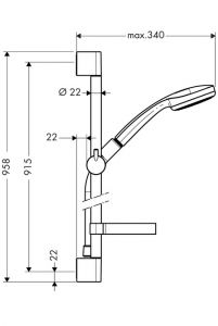 Душевой гарнитур Hansgrohe Croma 100 1jet/Unica'C 27724000 штанга 900 мм