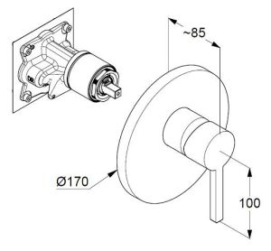 Смеситель для душа Kludi Nova Fonte Puristic 206555315 белый матовый