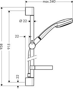 Душевой гарнитур Hansgrohe Croma 100 Vario/Unica’C Shower Set 27771000 штанга 900 мм