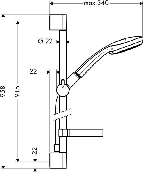 Душевой гарнитур Hansgrohe Croma 100 Vario/Unica’C Shower Set 27771000 штанга 900 мм