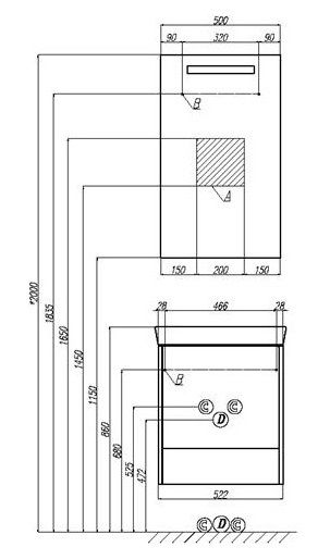 Зеркало Акватон Йорк 60см 1A173702YO010