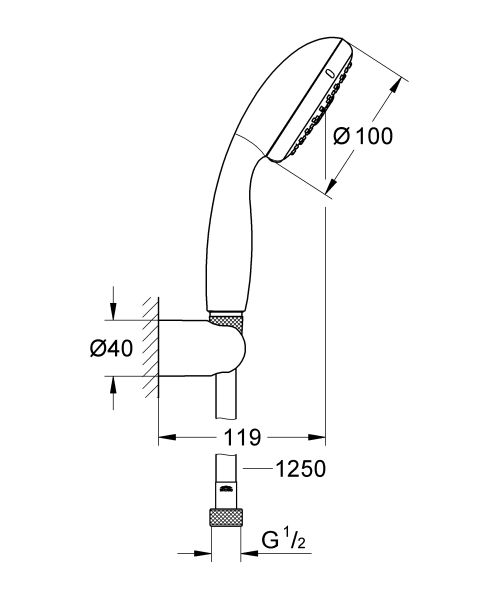 Лейка для душа Grohe New Tempesta 27799001 хром
