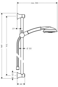 Душевой гарнитур Hansgrohe Raindance Classic 100 AIR 3jet/Unica'Classic 27841000 штанга 900 мм