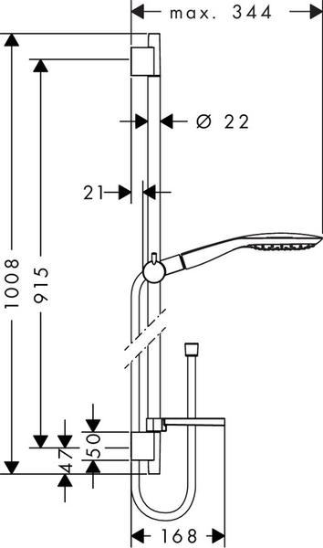 Душевой гарнитур Hansgrohe Raindance Select Е 150 3 jet 27857400 900 мм