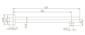 Кронштейн для верхнего душа Paini 50CR745T440BI 40см хром