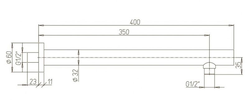 Кронштейн для верхнего душа Paini 50CR745T440BI 40см хром