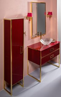 Тумба под раковину Armadi Art Monaco 100см бордо/золото 867-100-RG Тумба под раковину Armadi Art Monaco 100см бордо/золото 867-100-RG