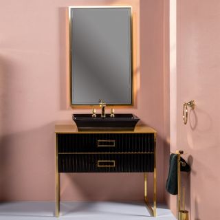 Тумба под раковину Armadi Art Monaco 80см чёрный/золото 867-080-BG Тумба под раковину Armadi Art Monaco 80см чёрный/золото 867-080-BG