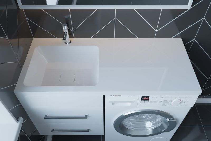 Раковина над стиральной машиной Madera Kamilla левая 110см белый 4627173210041