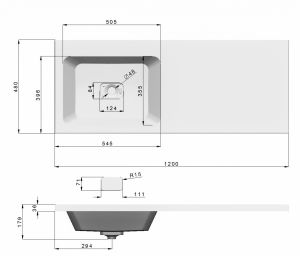 Раковина над стиральной машиной Madera Kamilla левая 120см белый 4627173210027