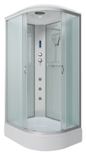 Душевая кабина Niagara NG-33084-14LF с гидромассажем 100x80см серебро/матовое