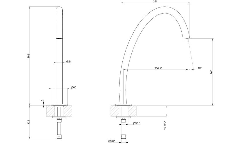 Излив Gessi Origini 66025.031 хром