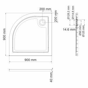 Душевой поддон Wasserkraft Salm 90x90см белый 27T01
