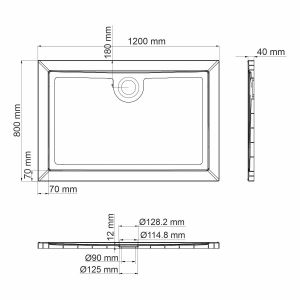 Душевой поддон Wasserkraft Salm 120x80см белый 27T06