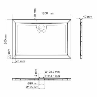 Душевой поддон Wasserkraft Salm 120x80см белый 27T06 Душевой поддон Wasserkraft Salm 120x80см белый 27T06
