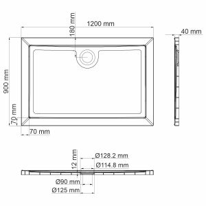 Душевой поддон Wasserkraft Salm 120x90см белый 27T07