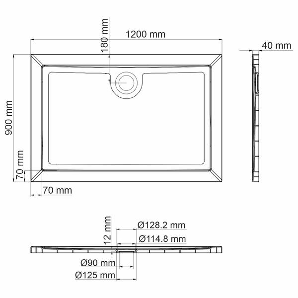 Душевой поддон Wasserkraft Salm 120x90см белый 27T07