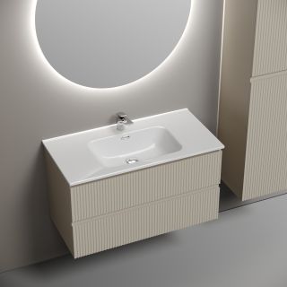 Тумба подвесная Sancos Сноб Р (Snob R) SNR90CE 90 см бежевый матовый