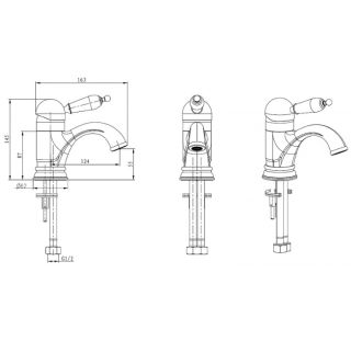 Смеситель для раковины Boheme Murano золото