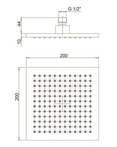Верхний душ Paini 50CR759TCASQE 20см хром